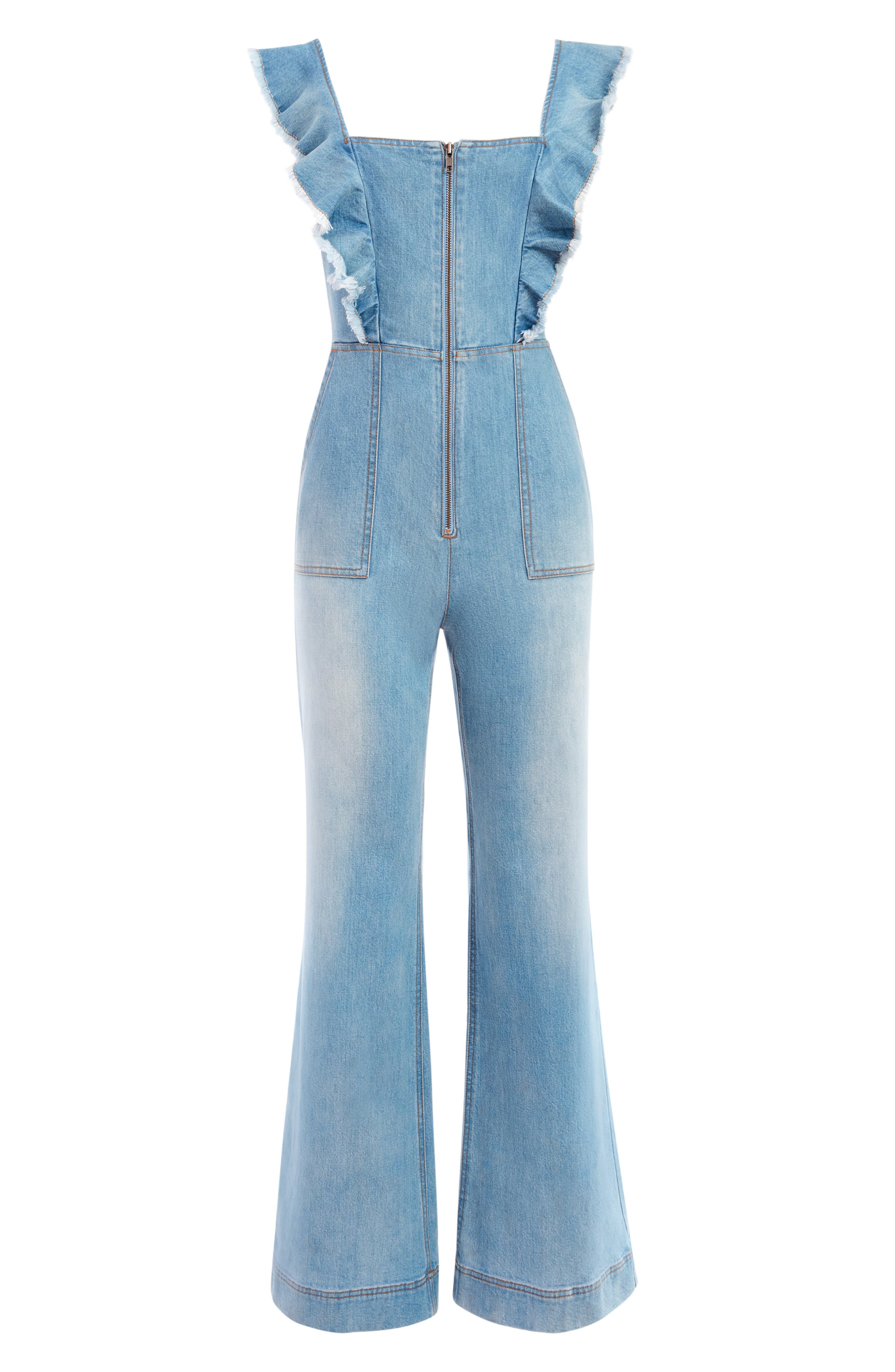 alice and olivia denim romper