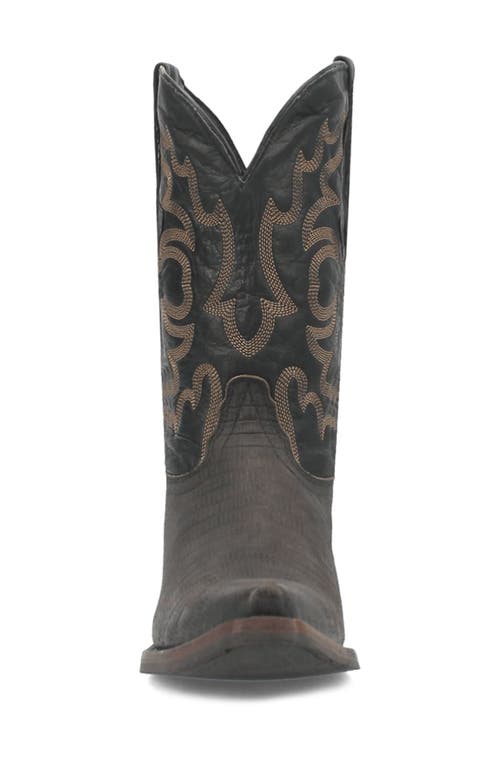 Shop Dingo The Duke Lizard Embossed Cowboy Boot In Black