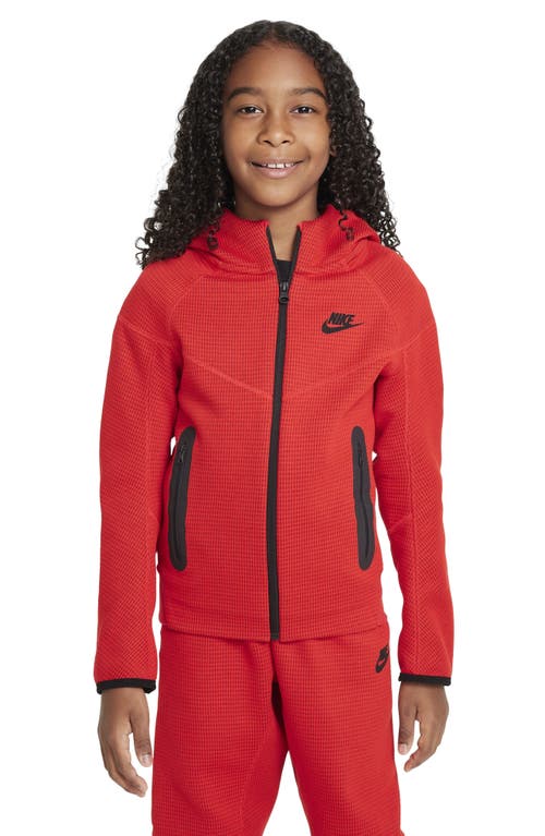 Nike Kids' Sportswear Tech Fleece Full Zip Hoodie In Red