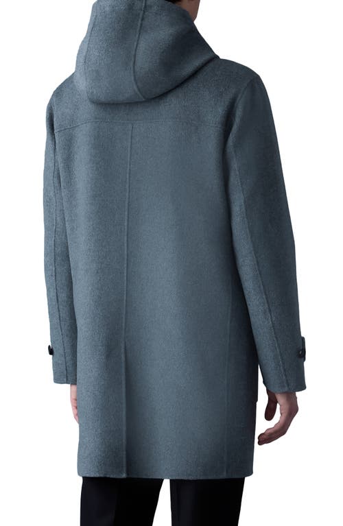 Mackage Joshua Double Face Long Wool Coat In Carbon Mix-light Grey Mix
