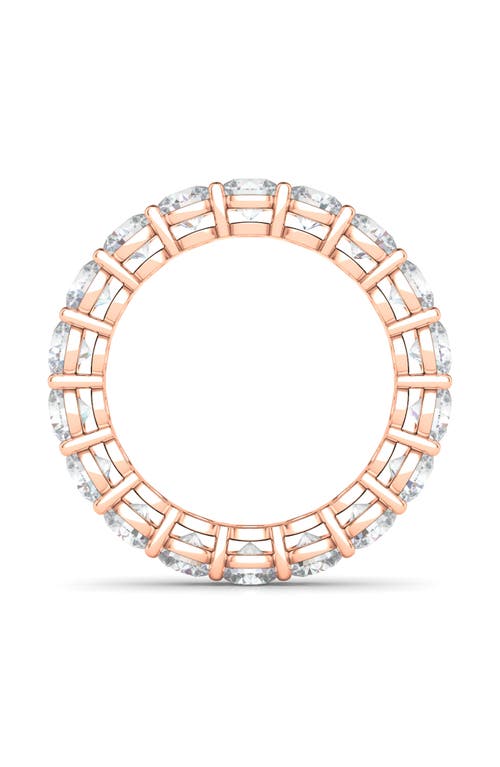 Shop Hautecarat Round Cut Lab Created Diamond 18k Gold Eternity Band Ring In Rose Gold