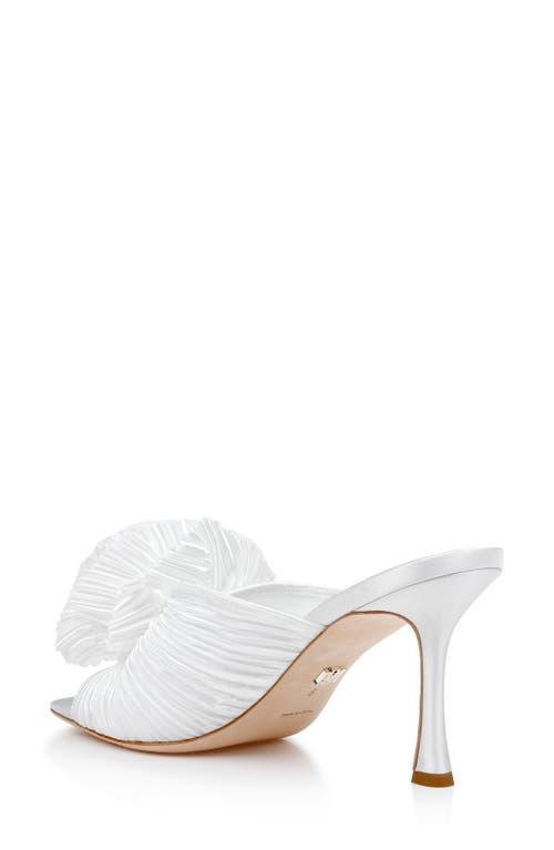 Shop Badgley Mischka Collection Blythe Slide Sandal In White Satin