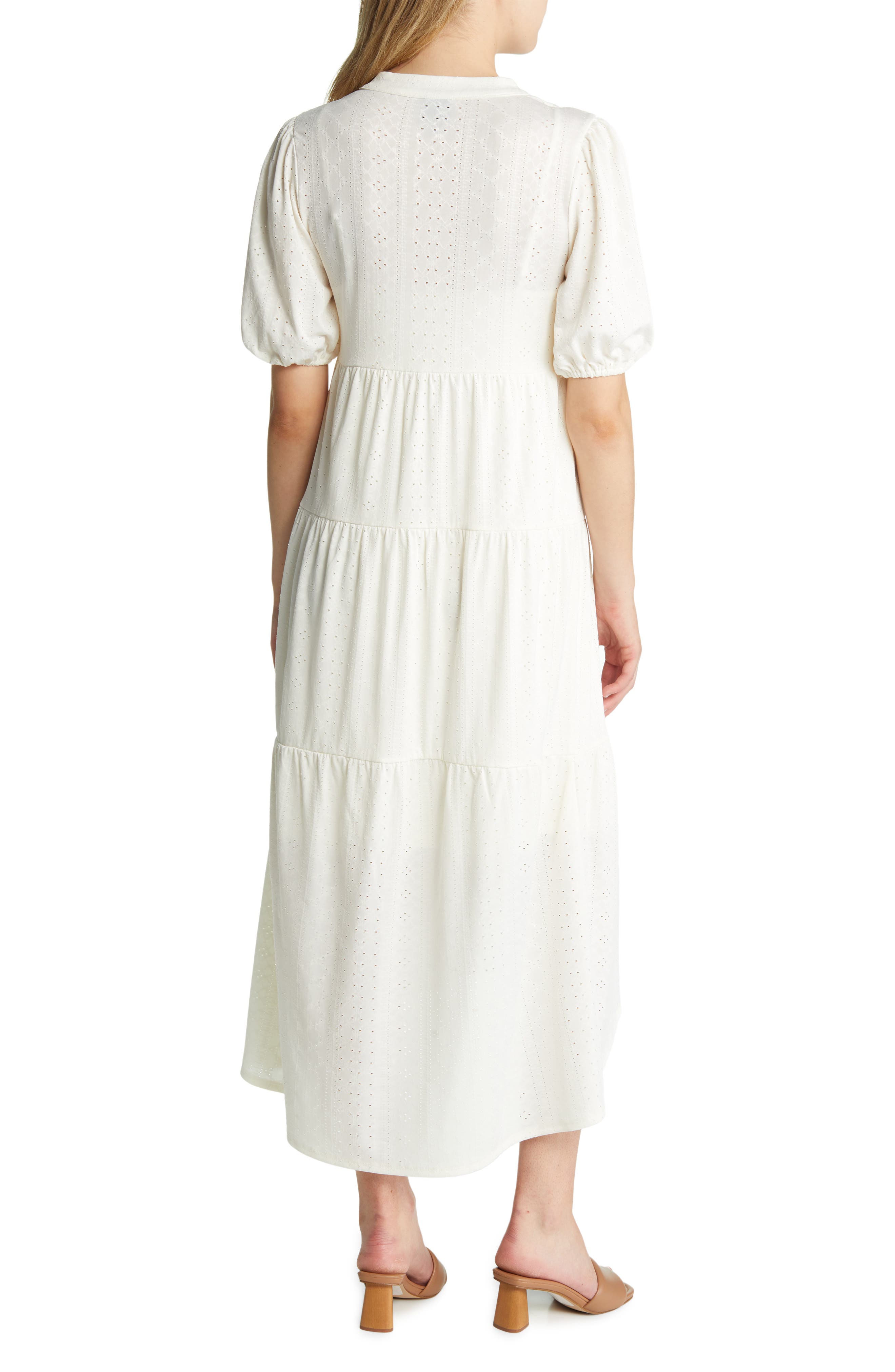 Bobeau Tiered Eyelet Midi Dress | Nordstrom