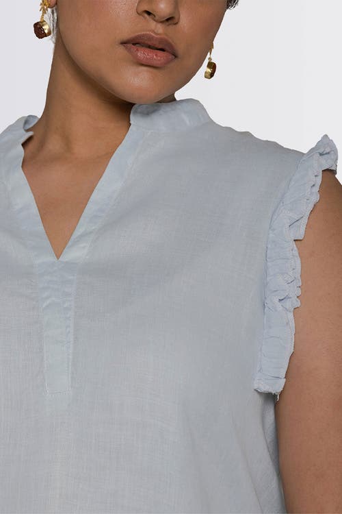 Reistor Wind In My Hair V-neck Shirt In Summer Blue