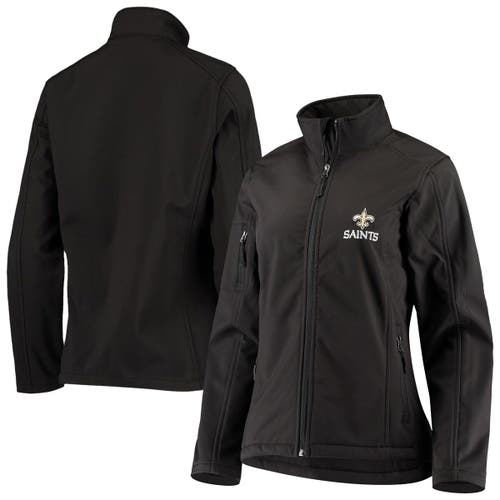 DUNBROOKE Women's Black New Orleans Saints Full-Zip Sonoma Softshell Jacket