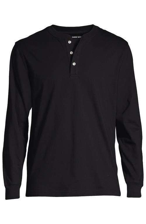 Shop Lands' End Super-t Long Sleeve Henley Shirt In Black