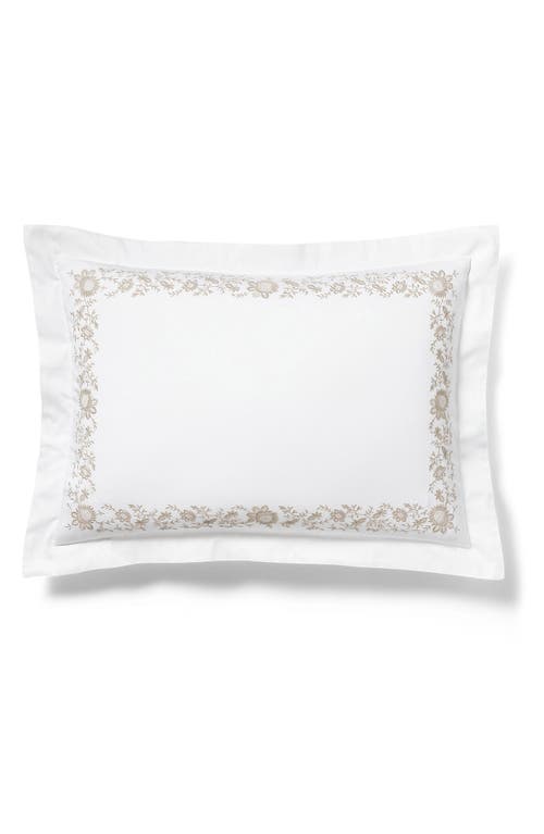 Ralph Lauren Eloise Embroidered Organic Cotton Pillow Sham in True Platinum at Nordstrom