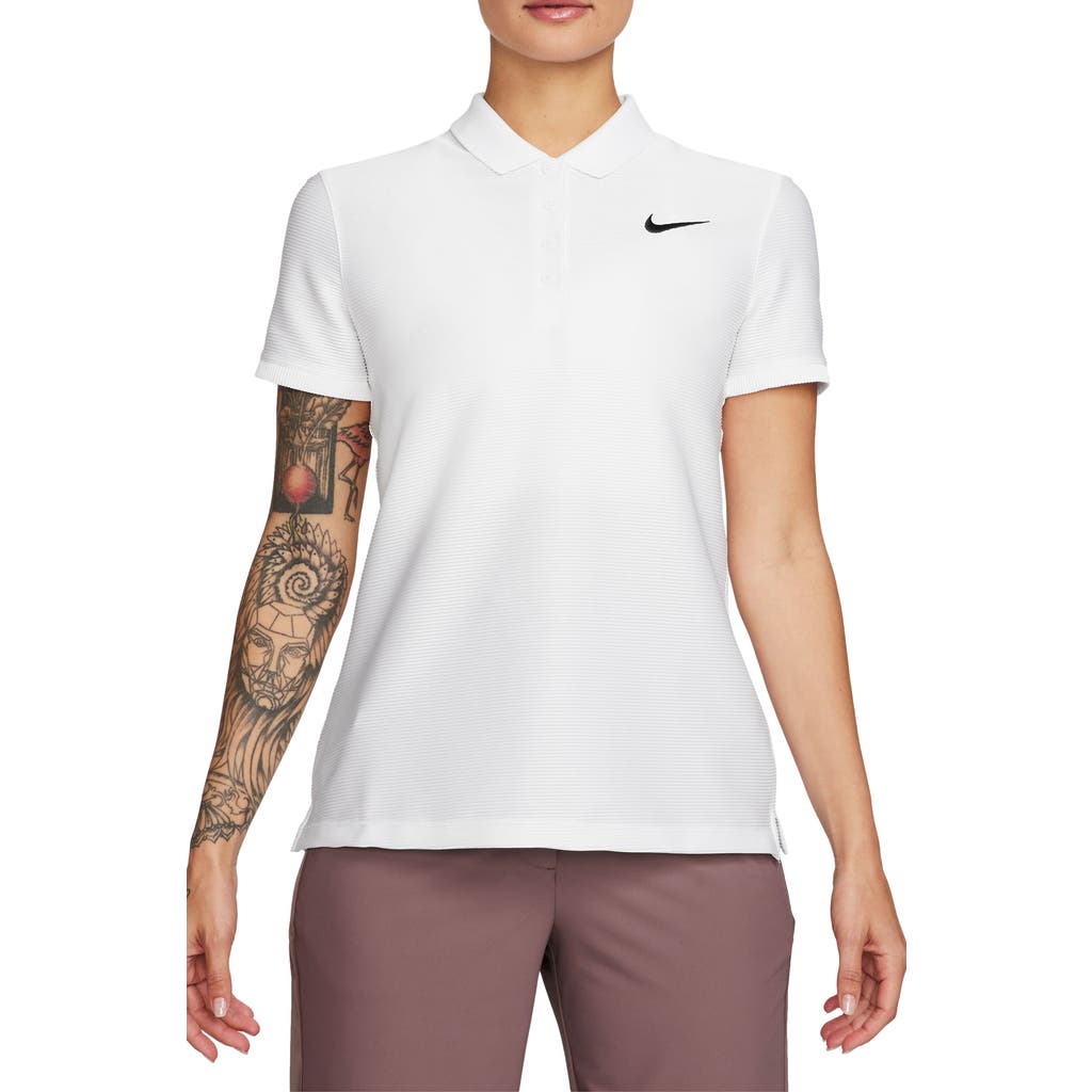 Nike Victory Dri-fit Ottoman Knit Golf Polo In White