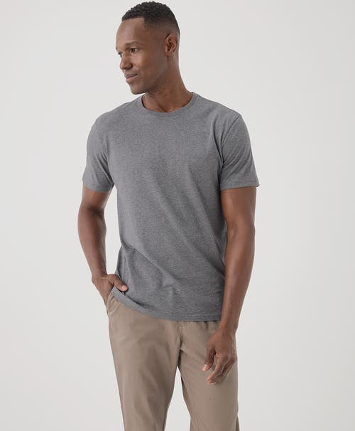 Pact Organic Softspun Crew Neck Tee In Medium Grey Heather