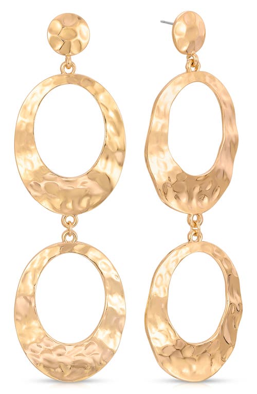 Ettika Hammered Double Oval Drop Earrings in Gold at Nordstrom