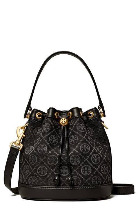 Chanel Black See Through Perforated Leather Bucket Bag w Quilted Drawstring