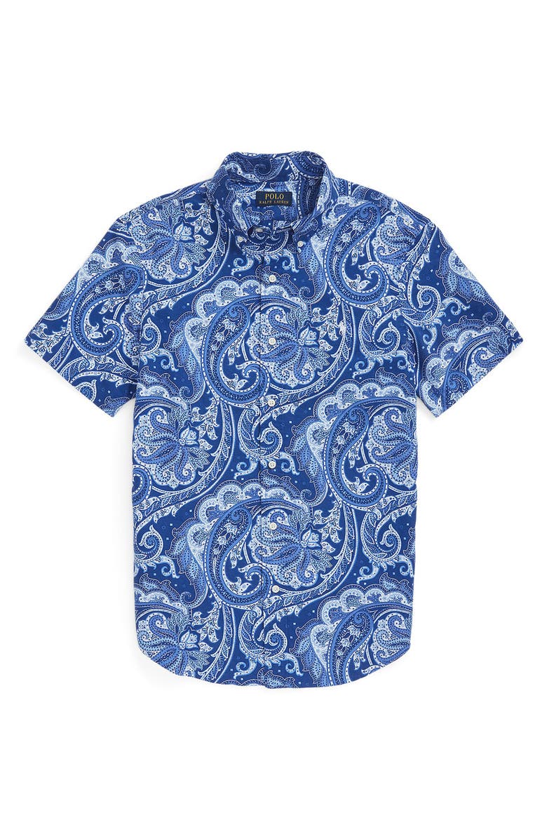Polo Ralph Lauren Paisley Classic Fit Short Sleeve Oxford Shirt | Nordstrom