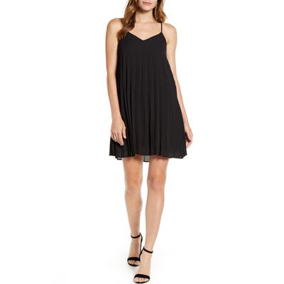 Gibson X Hot Summer Nights Almost Ready Pleated Minidress, Black (Regular & Petite) (Nordstrom Exclusive)