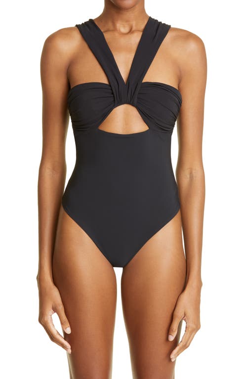 Nensi Dojaka Butterfly One-Piece Swimsuit in Black