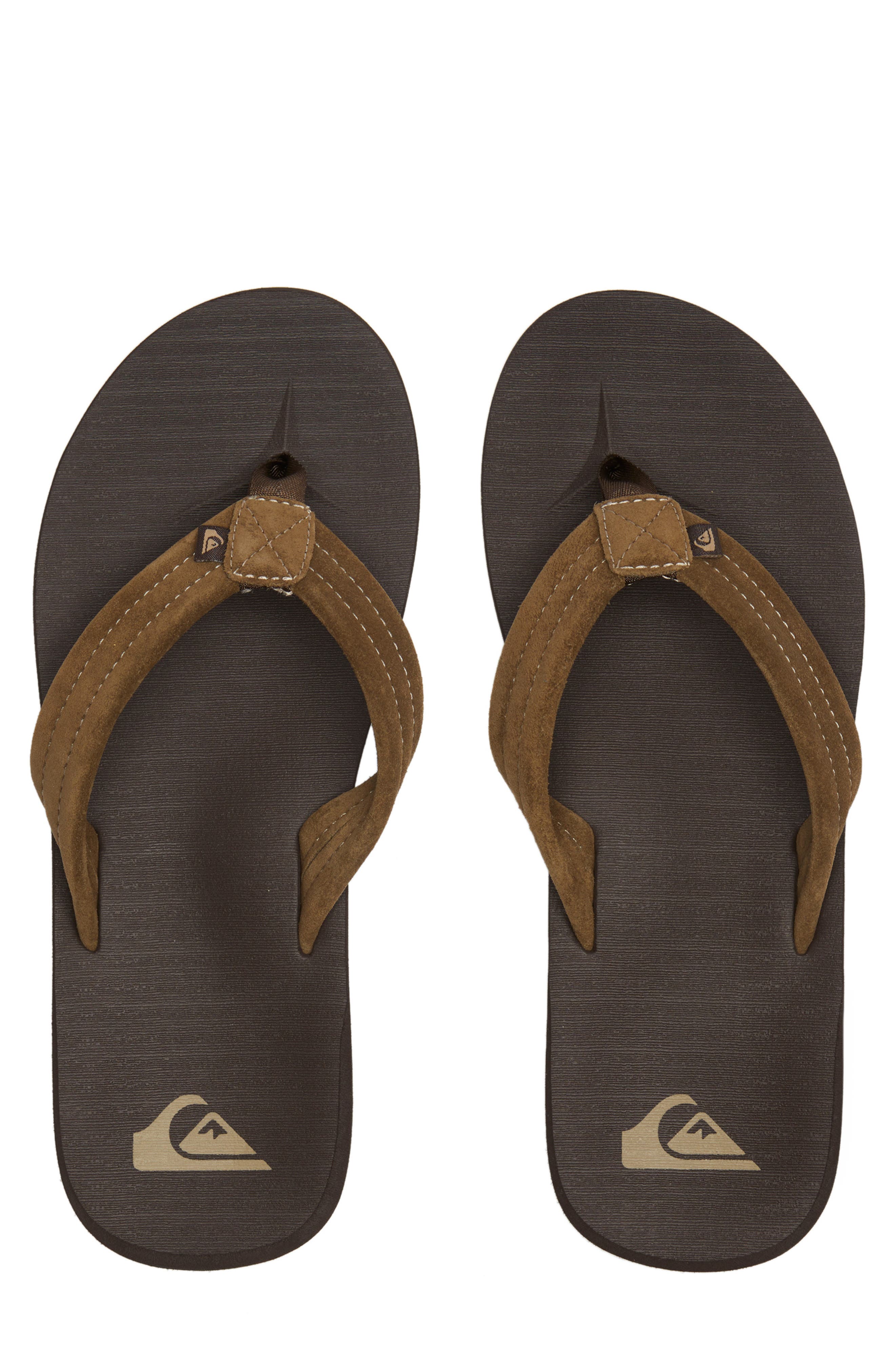 Quiksilver leather cheap flip flops