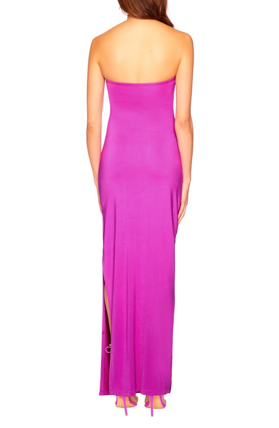 Shop Susana Monaco Ruched Strapless Maxi Dress In Supernova