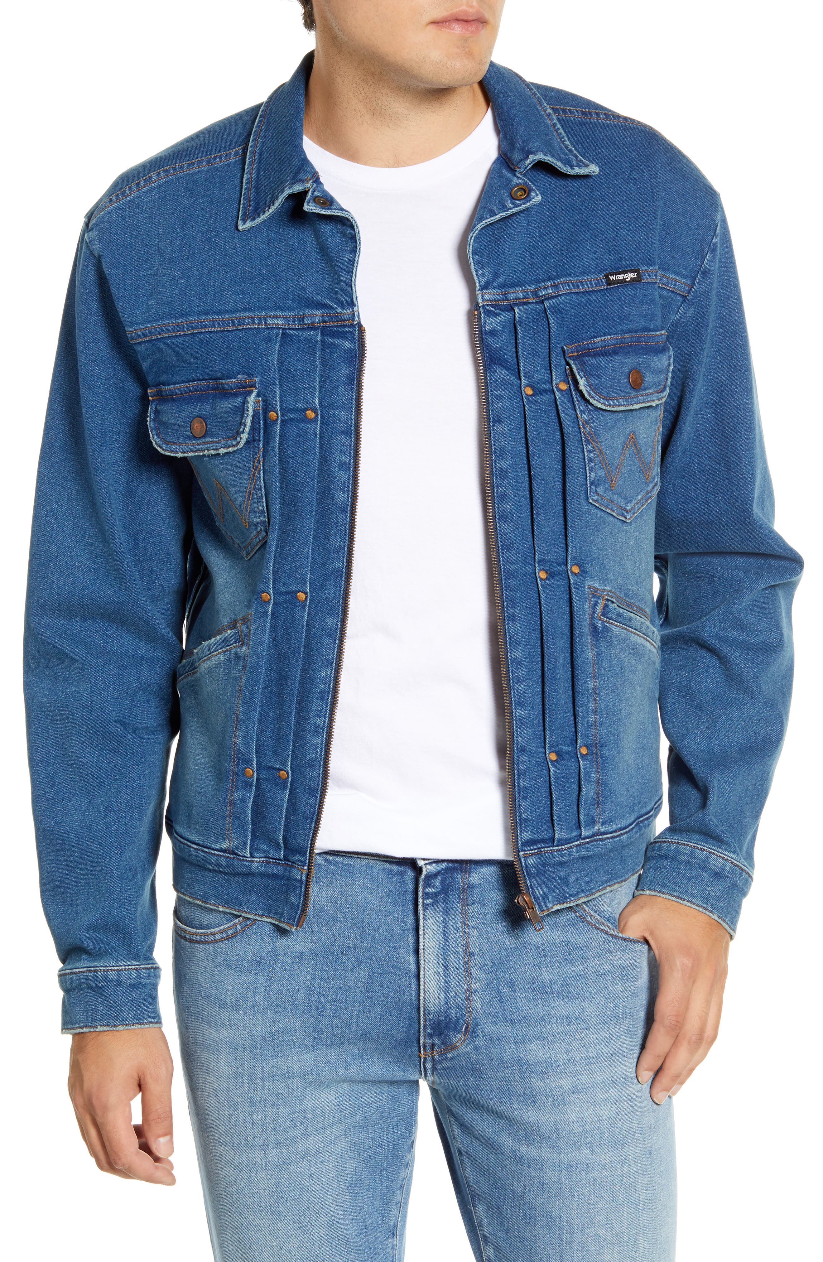 wrangler denim jacket with zipper