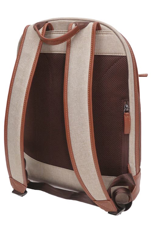Shop Boconi Recycled Polyester & Leather Backpack In Cognac