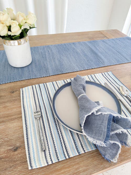 Shop Anaya Yacht Stripe Indoor Outdoor Placemat In Blue