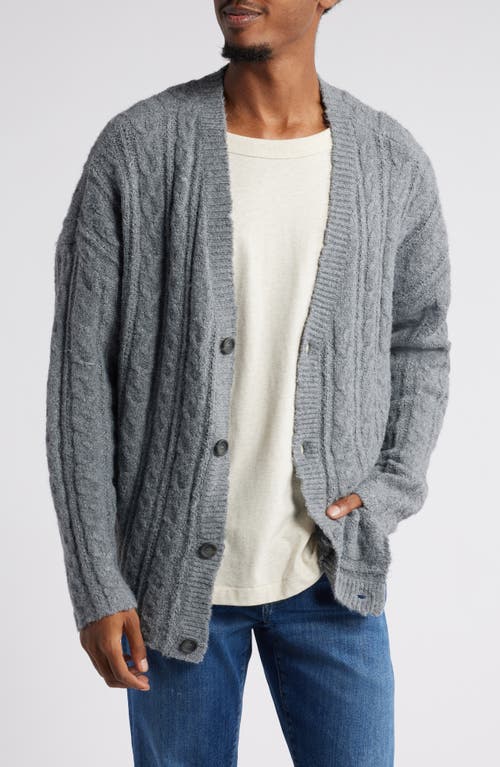 Shop Bp. Oversize Cable Stitch Cardigan In Grey Dark Heather