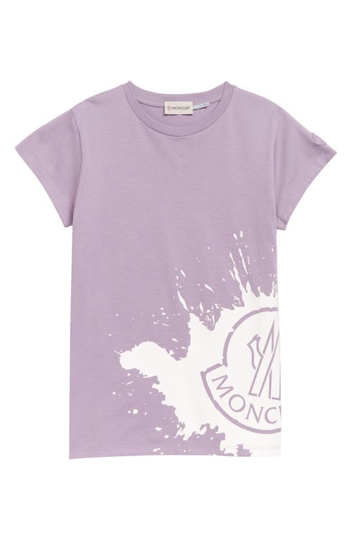 Moncler Kids' Splatter Logo Cotton Graphic Tee in Purple