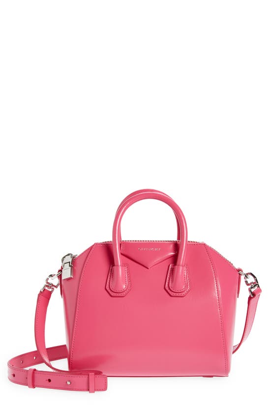 Givenchy Mini Antigona Top-Handle Bag in Box Leather Soft Pink