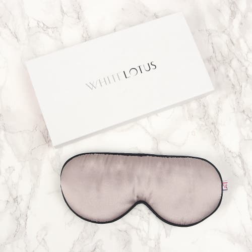 White Lotus Beauty Luxurious 100% Mulberry Silk Eye Mask In Pearl Grey