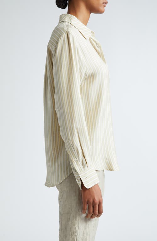 Paloma Wool Lorenzo Stripe Silk Button-up Shirt In Yellow