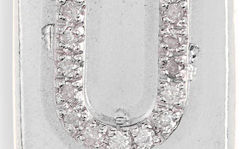 Meshmerise Diamond Padlock Initial Pendant Necklace In White-u