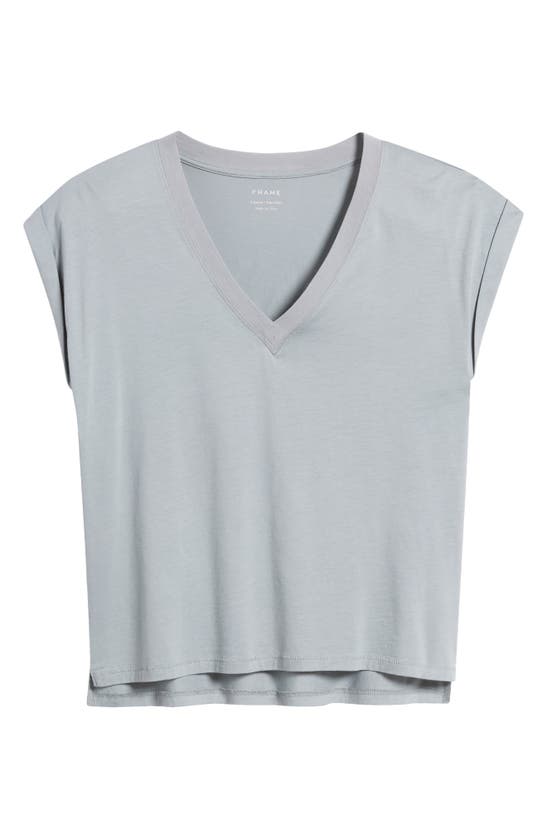 Shop Frame Easy Cotton V-neck T-shirt In Sage