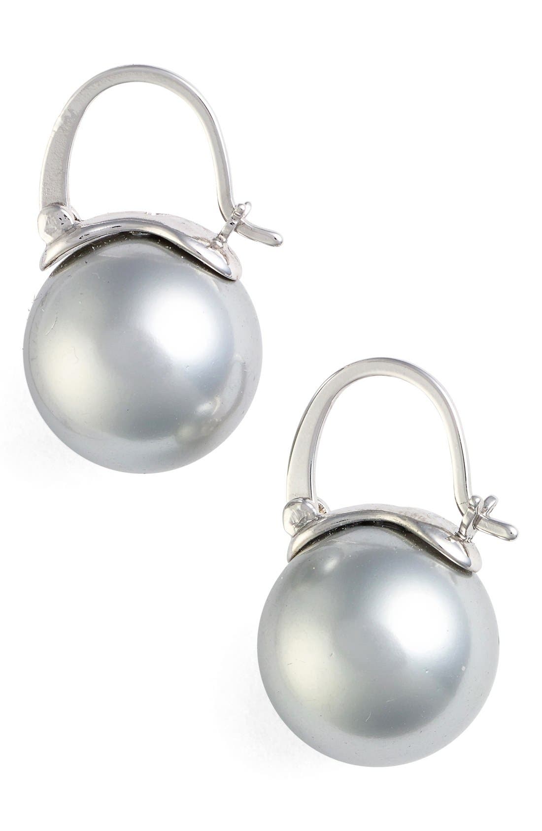 kate spade silver pearl earrings