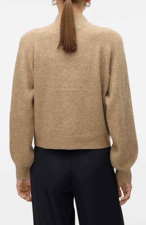 Vero Moda Leaf Mock Neck Sweater In Silver Mink Detail