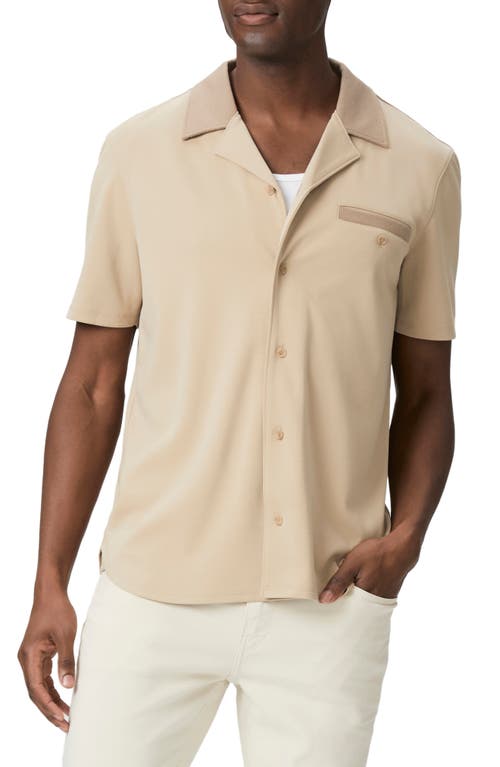 Paige Roan Knit Button-up Camp Shirt In Neutral