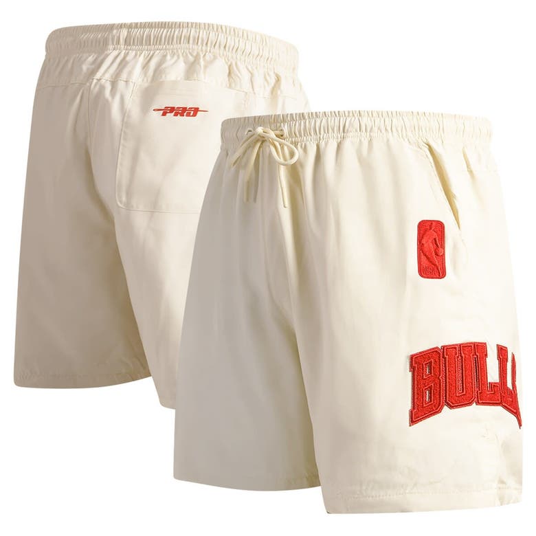 Shop Pro Standard Cream Chicago Bulls Triple Tonal Woven Shorts