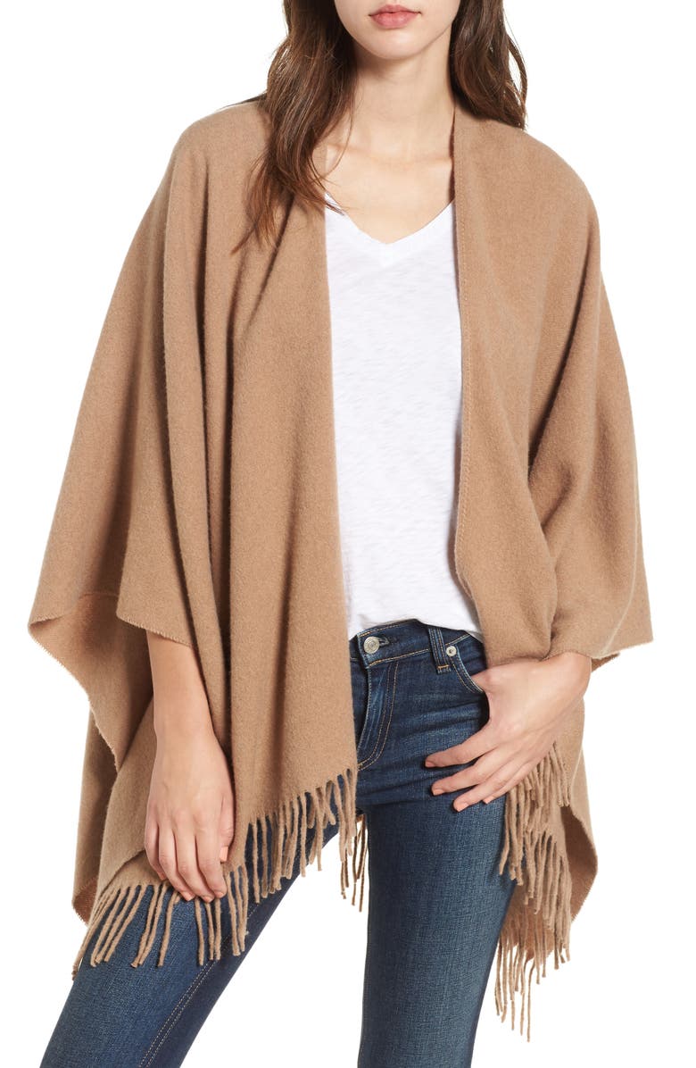 RAG & BONE Cashmere Poncho, Main, color, HEATHERED CAMEL