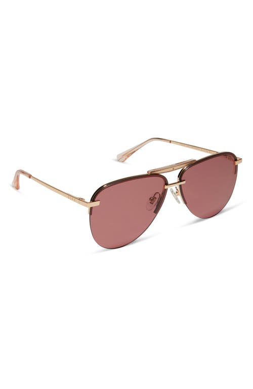 Shop Diff Tahoe 65mm Oversize Polarized Aviator Sunglasses In Gold/mauve