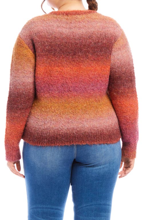 Shop Karen Kane Ombré Stripe Bouclé Sweater In Sunset