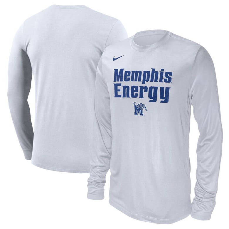 Nike Unisex   White Memphis Tigers 2024 On-court Bench Long Sleeve T-shirt