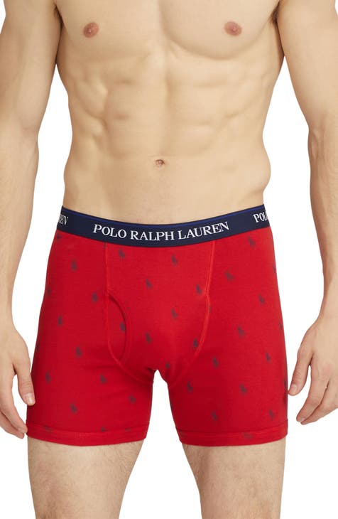 Sz XL] Polo Ralph Lauren 3-Pack Boxer Briefs Underwear Blue Red