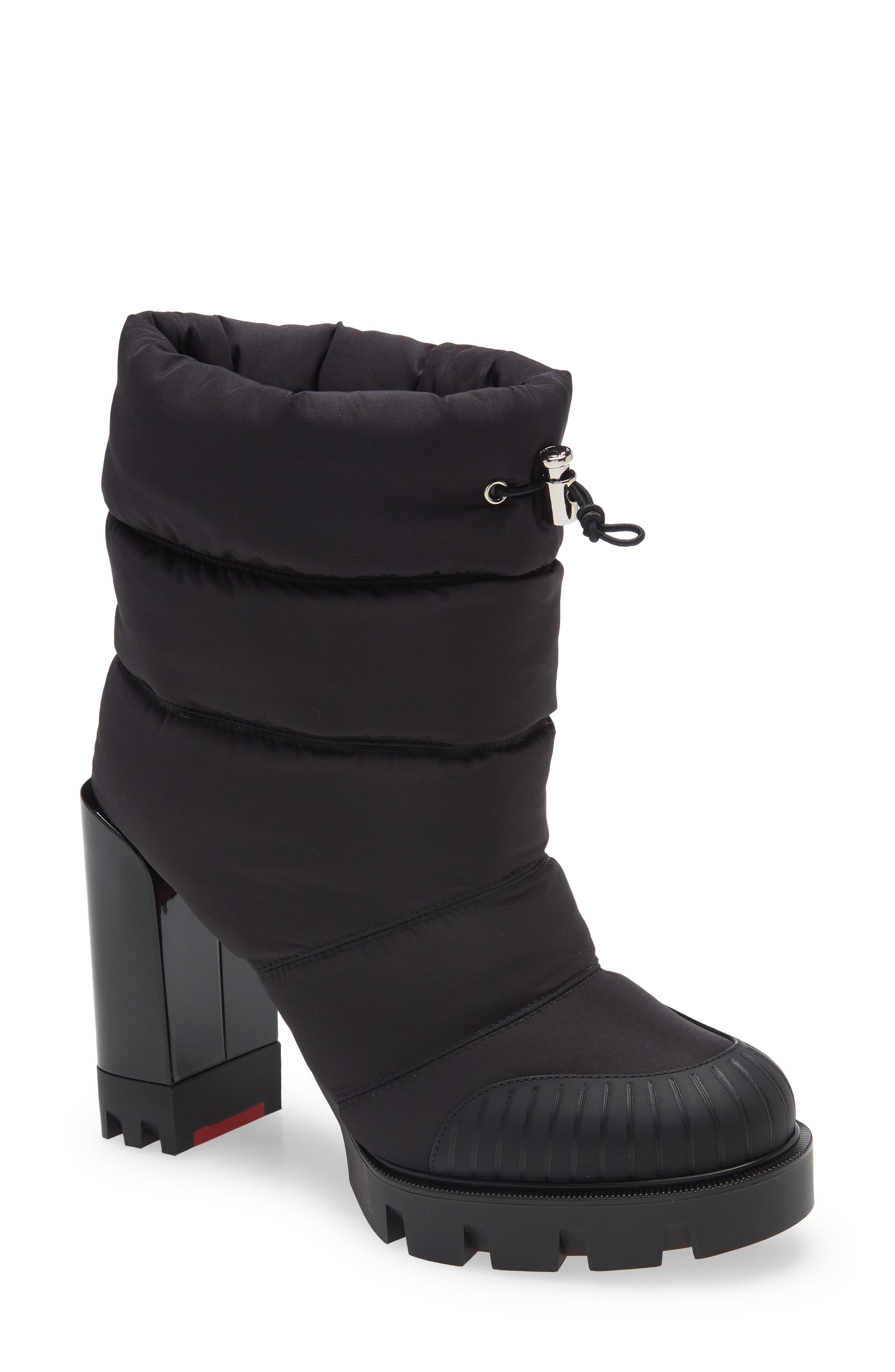 Christian Louboutin Oriona Channel Quilted Bootie in Black at Nordstrom