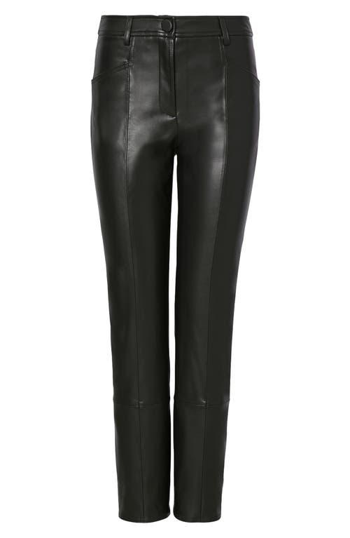 Shop Milly Rue Faux Leather Pants In Black