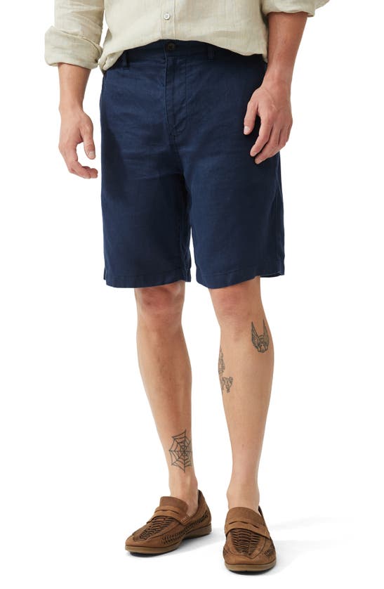Shop Rodd & Gunn Westlock Linen Shorts In Ink