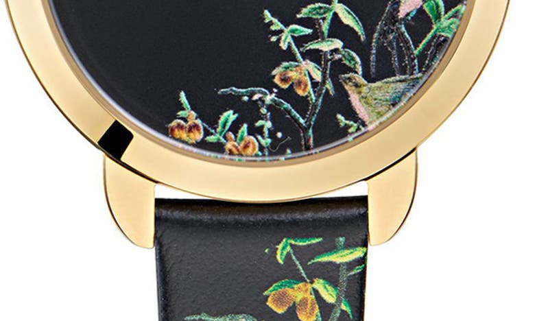 Shop Ted Baker London Floral Watch, 14mm In Black