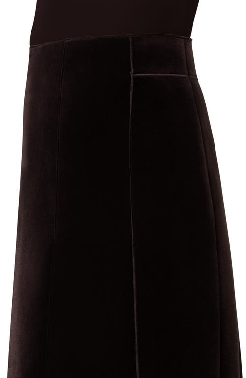Akris Velvet Spacer Knit Skirt In Mocca