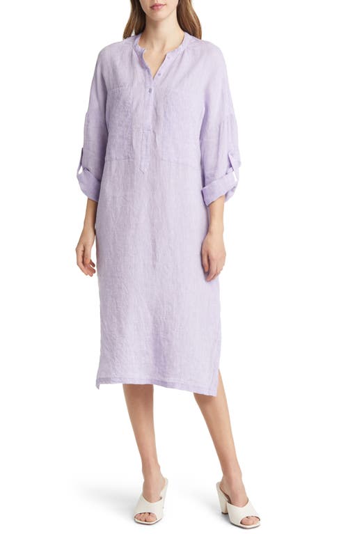 Masai Copenhagen Nanina Long Sleeve Linen Shift Dress in Sand Verbena