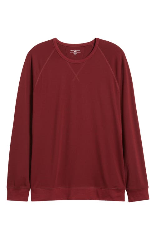 Shop Daniel Buchler Long Sleeve Rayon Blend Lounge T-shirt In Wine