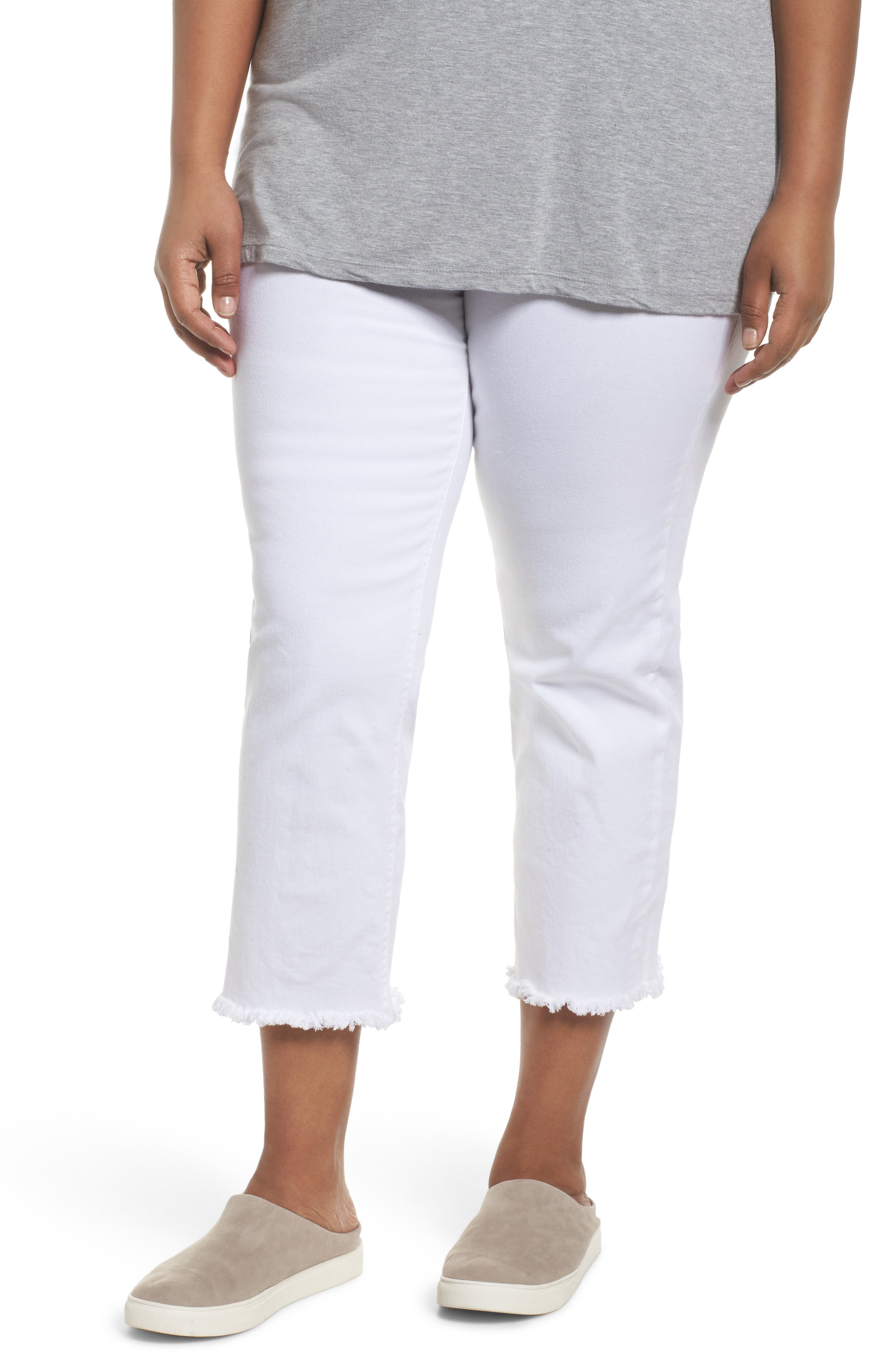 hue raw fringe denim skimmer