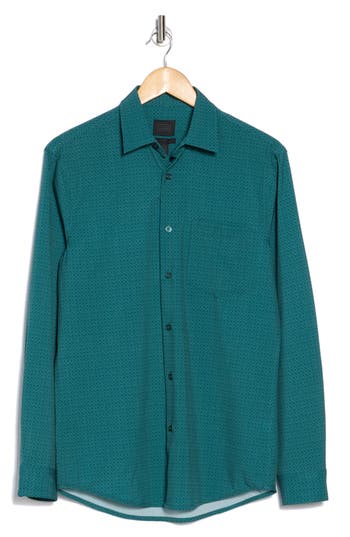 14TH & UNION 14TH & UNION LOU GEO PERFORMANCE BUTTON-UP SHIRT