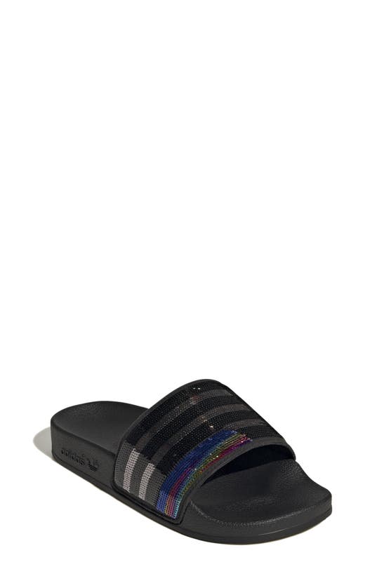 Adidas Originals Kids' Adilette Comfort Slide Sandal In Black