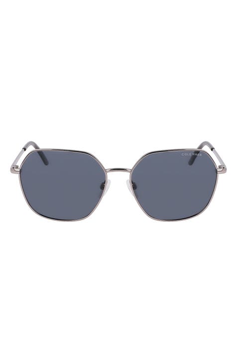 58mm Full Rim Metal Square Polarized Sunglasses
